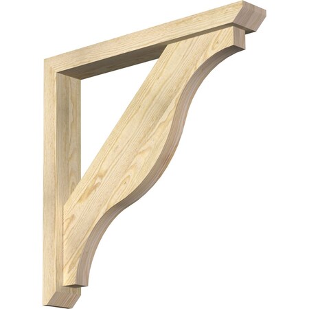 Ekena Millwork Funston Slat Rough Sawn Bracket w/ Offset Brace, Douglas Fir, 4"W x 28"D x 28"H BKT0402X28X28FST06RDF